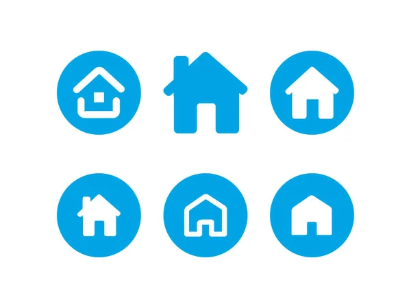 Home web icon set. House logo — Stock Vector