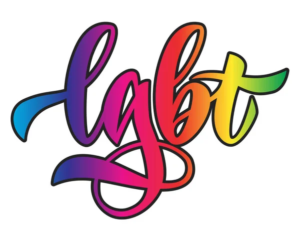 Lgbt Mot Écrit Main Dans Style Lettrage Pinceau — Image vectorielle