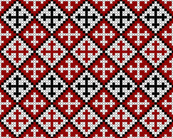 Παραδοσιακό Γεωργιανό Μοτίβο Σταυροβελονιά Κεντήματα Σταυρούς — Διανυσματικό Αρχείο