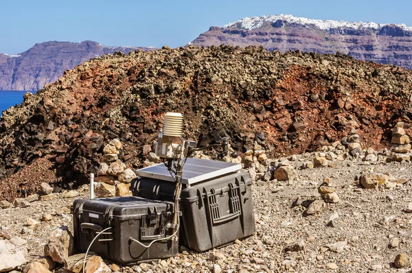 Monitoraggio sismico del vulcano Santorinis — Foto Stock