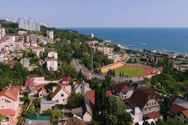 Sochi, Rusya Federasyonu, 14 Temmuz 2015 panoramik Stadyumu, ana yol ve Seawiew