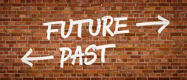 Future or Past written on a brick wall — Stock Photo, Image