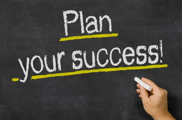 Plan your success written on a blackboard — Stock Photo, Image