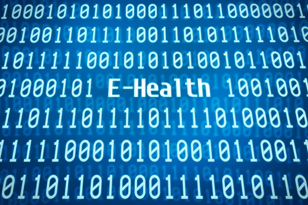 Binary code with the word E-Health in the center — Stock Photo, Image