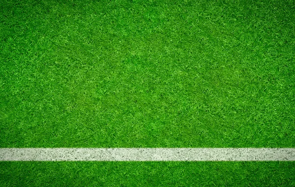 Verde Futebol fundo com uma linha horizontal — Fotografia de Stock