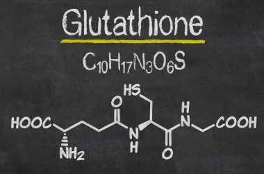 Blackboard with the chemical formula of Glutathione clipart