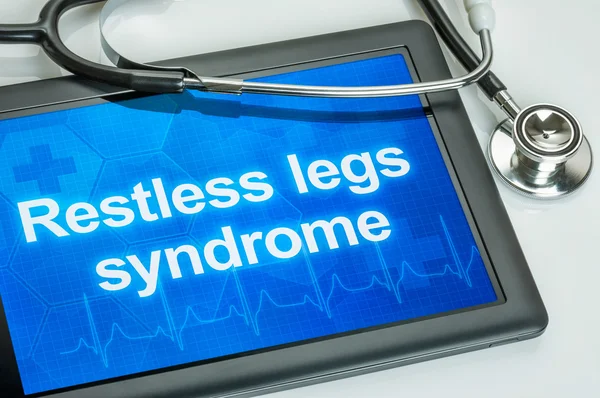 Tablet mit der Diagnose Restless-Legs-Syndrom auf dem Display — Stockfoto