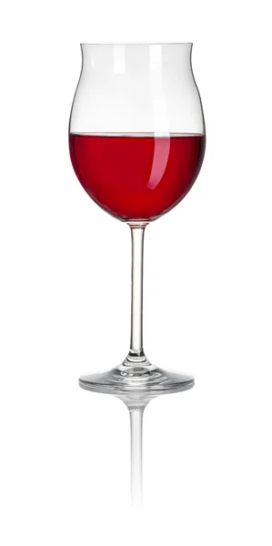 Filled Burgundy glass on a white background — Stock Photo, Image