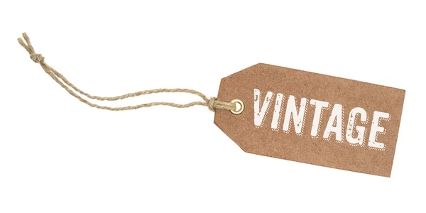 Tag on a white background with the text Vintage — Stock Photo, Image