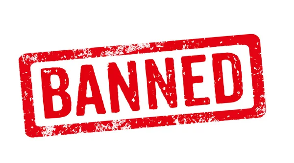 Red stamp on a white background - Banned — Stock Photo, Image