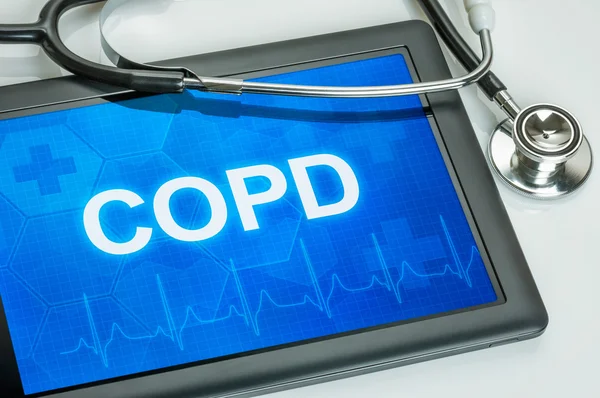 디스플레이에 Copd 진단 태블릿 — 스톡 사진