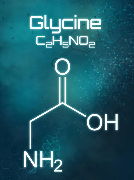 未来背景下甘氨酸的化学分子式 — 图库照片