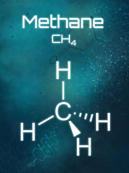 Химическая Формула Метана Футуристическом Фоне — стоковое фото