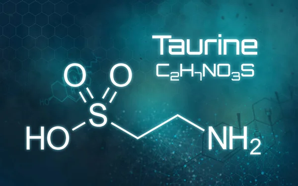 Fórmula Química Taurina Sobre Fondo Futurista — Foto de Stock