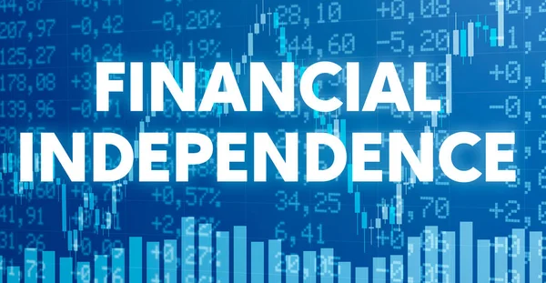 Konzeptionelles Image Mit Finanzdiagrammen Und Grafiken Financial Independence — Stockfoto