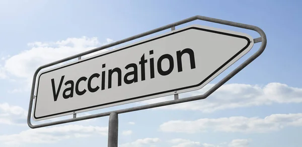 Arrow Signpost Vaccination Rendering — Stock Photo, Image