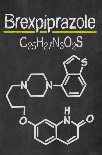 Brexpiplazoleの化学式を持つBlackboard — ストック写真