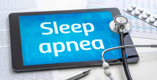 Tabletin Üzerindeki Uyku Apnesi Kelimesi — Stok fotoğraf