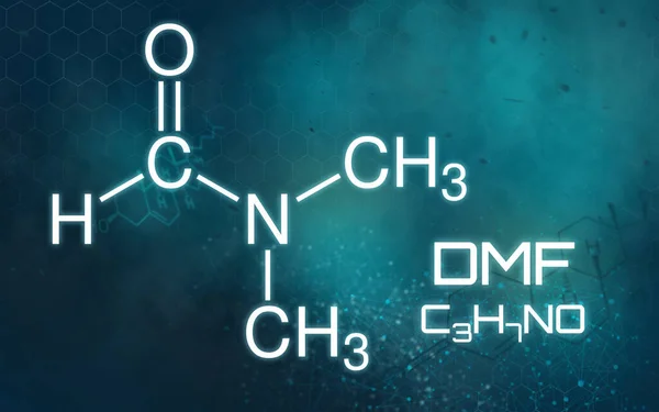 未来的背景におけるジメチルホルムアミドの化学式 — ストック写真
