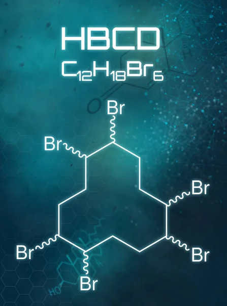 Химическая Формула Hbcd Футуристическом Фоне — стоковое фото