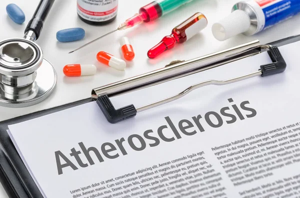 Atherosclerosis Szűrés Írva Egy Vágólapon — Stock Fotó