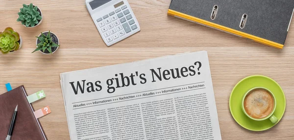 Газета Столі Заголовком Whats New German Gibts Neues — стокове фото