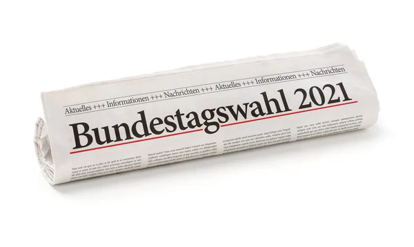 Giornale Rotolato Elezioni Parlamentari 2021 Tedesco Bundestagswahl 2021 — Foto Stock