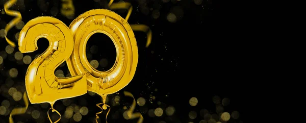 Fotokopi Alanı Olan Altın Balonlar Numara — Stok fotoğraf