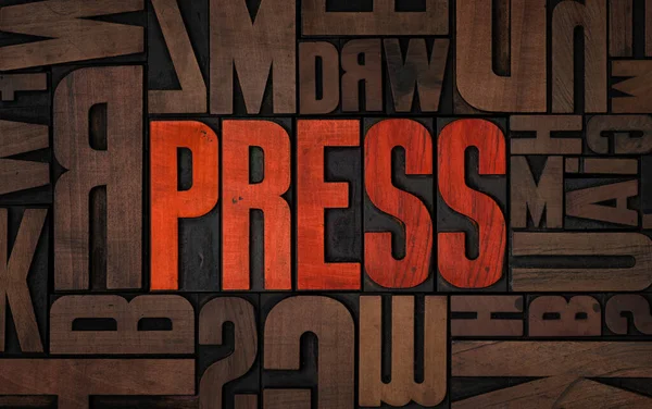 활판인 목판인 Press — 스톡 사진