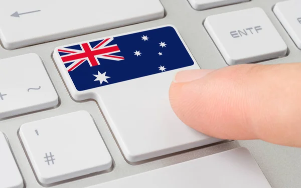 Teclado Con Botón Etiquetado Bandera Australia — Foto de Stock
