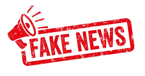 Rode Stempel Met Megafoon Fake News — Stockfoto