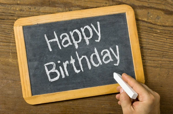 Blackboard with the text Happy Birthday — Stock Photo, Image