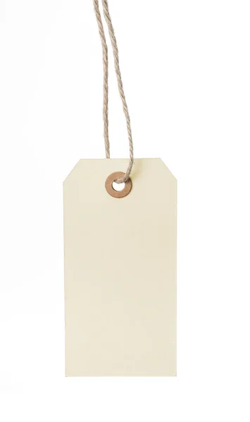 Empty cardboard tag on a white background — Stock Photo, Image