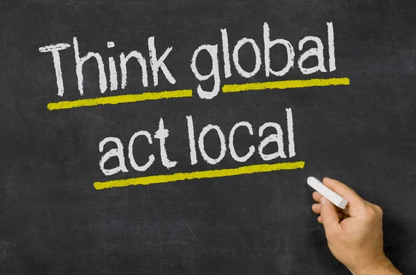 Pensar global - actuar a nivel local — Foto de Stock