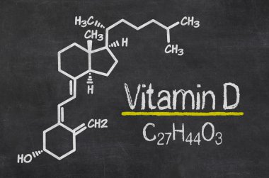 Blackboard with the chemical formula of Vitamin D clipart