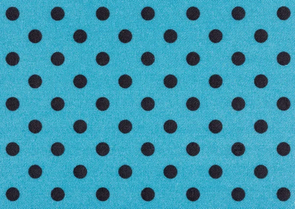 Blue fabric with dark polka dots — Stock Photo, Image