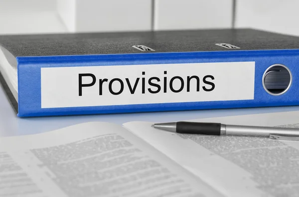 Folder with the label Provisions — Stock Photo, Image