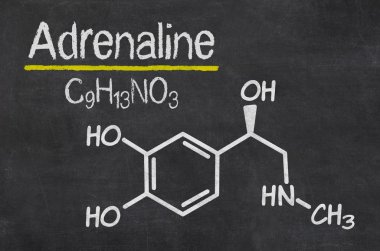 Blackboard with the chemical formula of Adrenaline clipart