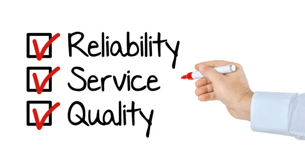 Checklist - Reliability Service and Quality — Stock Photo, Image