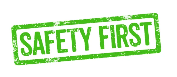 Green Stamp - Safety first — Stock Photo, Image