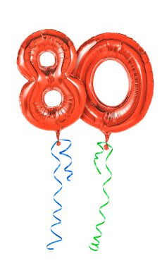 Red balloons with ribbon clipart