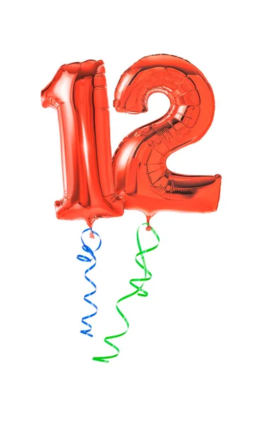 Red balloons with ribbon — Stock Photo, Image