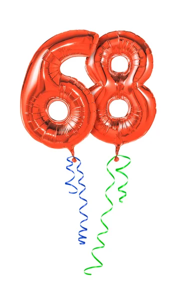 Red balloons with ribbon — Stock Photo, Image