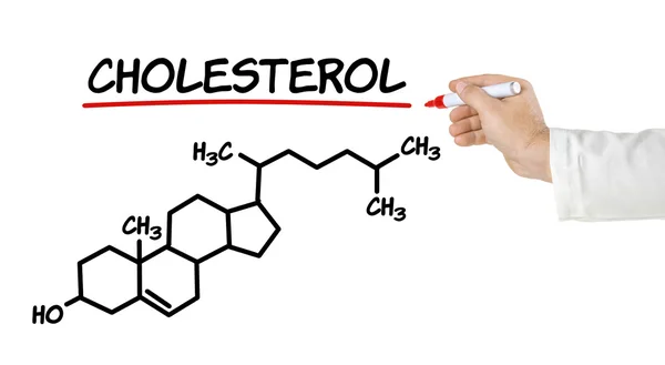 Chemische formule van cholesterol op een witte achtergrond — Stockfoto