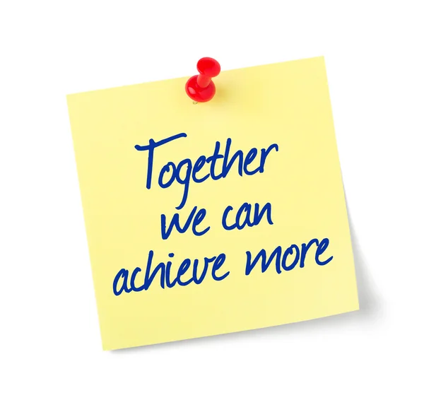 Paper note with text Together we can achieve more — Stock Photo, Image