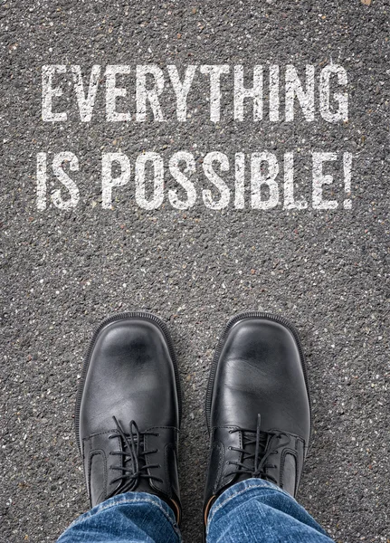 Text on the floor - Everything is possible — Stock Photo, Image