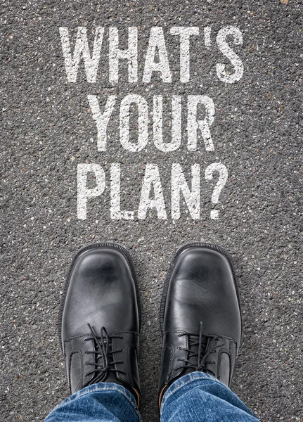 Text on the floor - Whats your plan — Stock Photo, Image