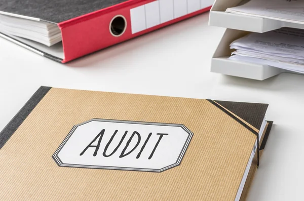 Una cartella con l'etichetta Audit — Foto Stock