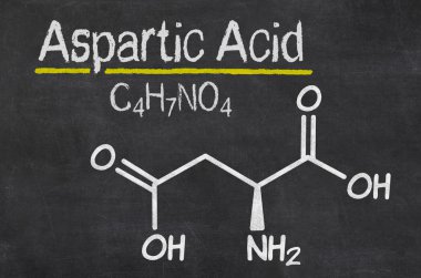 Blackboard with the chemical formula of Aspartic acid clipart