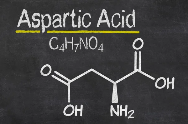 Blackboard with the chemical formula of Aspartic acid — Stock Photo, Image